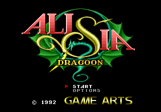 Alisia Dragoon title screen for Sega Mega Drive